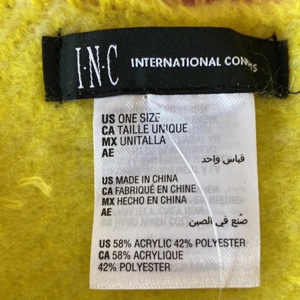 INC Women’s Oversized Brushed Colorblocked Scarf Wrap Bright Multi - NWT